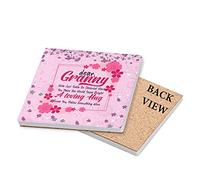Dear Granny just Smile Cheerful Word Loving Hug Make The World Bright Mother’s Day Coaster,Drinks Coaster, Coffee-Tea Coaster Birthday. (Ceramic Coaster)