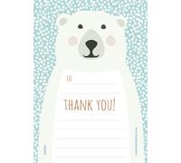 Dear Henry WRAPT Christmas Kids Thank You Note Cards with Envelopes for Handwritten Messages - Multipack Thank You Cards - Set of 20 A5 Sheets (Polar Bear)