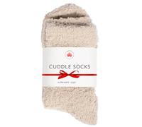Dear Kitty Fuzzy Socks for Women & Men - Cozy Cloud Socks for Sleeping, Gifts, Spa, Travel, Stress Relief, Lounge Wear, Light Beige, One Size