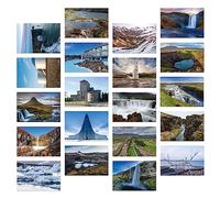 Dear Mapper Iceland Vintage Landscape Postcards Pack 20pc/Set Postcards From Around The World Greeting Cards for Business World Travel Postcard for Mailing Decor Gift