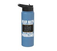Dear Math Im Not A Therapist Solve Problems Math Teacher Stainless Steel Insulated Water Bottle