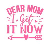 Dear mom i get it Now Mother Day Wall Vinyl Sticker Decor 54.6x57.9cm Do not Damage The Wall Surface Pink