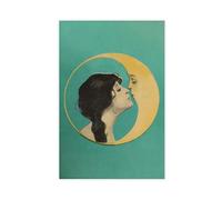 Dear Old Dixie Moon by Sam Fox, Woman Kissing Yellow Moonlight Famous Book Artwork, Wall Art, Antique Painting, Wall Decor Canvas Poster Wall Art Decor Print Picture Paintings for Living Room Bedroom
