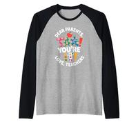 Dear Parents Tag You're It Funny Preschool Summer Break Raglan Baseball Tee