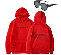 Dear Person Behind Me Hoodie Sweatshirt You Are Enough Hoodie Sweatshirt,to the Dearperson Behind Me (Red(Black text),XXL)