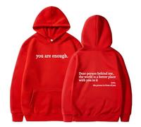Dear Person Behind Me Hoodie Sweatshirt, You Are Enough Hoodie, To The Person Behind Me (Red#1,XL)