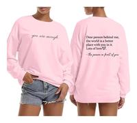 Dear Person Behind Me Hoodie You Are Enough Graphic Sweatshirts for Women Mental Health Awareness Shirt Pullover Top 2024 New