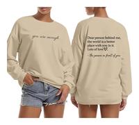 Dear Person Behind Me Hoodie You Are Enough Graphic Sweatshirts for Women Mental Health Awareness Shirt Pullover Top 2024 New