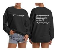Dear Person Behind Me Hoodie You Are Enough Graphic Sweatshirts for Women Mental Health Awareness Shirt Pullover Top 2024 New