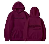 Dear Person Behind Me Hoodie, You are Enough Hoodie, Oversized Sweatshirt, Early Fall Fashion Sweatshirt Street Style (Red 4,XXL)