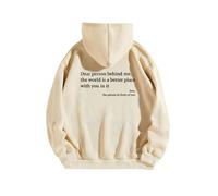 Dear Person Behind Me Hoodie, You are Enough Hoodie, Pullover Hoodie Loose Graphic Sweatshirts for Women (Apricot,XX-Large)