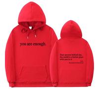 Dear Person Behind Me Hoodie, You Are Enough Hoodie, The World Is A Better Place With You Hoodie (Red-(black text,XL)