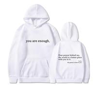 Dear Person Behind Me Hoodie, You Are Enough Hoodies Loose Graphic Sweatshirts for Women, You Matter Sportswear (U,XL)