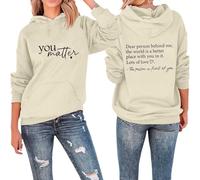 Dear Person Behind Me Pullover Hoodies You Matter Sweatshirt Womens Mental Health Awareness Hooded Sweatshirt