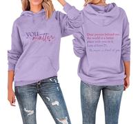 Dear Person Behind Me Pullover Hoodies You Matter Sweatshirt Womens Mental Health Awareness Hooded Sweatshirt