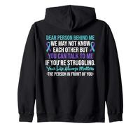 Dear Person Behind Me Suicide Prevention Awareness Ribbon Zip Hoodie