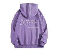 Dear Person Behind Me Sweatshirt Hoodie, Dear Person Behind Me Hoodie - Personalized Shirt with Words on Back (L,Purple)