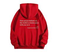 Dear Person Behind Me Sweatshirt Hoodie, Dear Person Behind Me Hoodie - Personalized Shirt with Words on Back (M,Red)