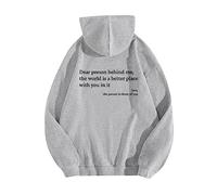 Dear Person Behind Me Sweatshirt Hoodie, Dear Person Behind Me Hoodie - Personalized Shirt with Words on Back (L,Grey)
