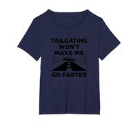 Dear Person Behind Me: Tailgating Won't Make Me Go Faster T-Shirt, Women's Plus, Navy, 1X