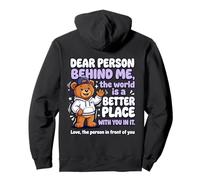 Dear Person Behind Me Viral Streetwear Teddy Bear Pullover Hoodie