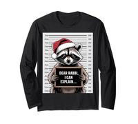 Dear Rabbi I Can Explain Funny Christmas Hannuka Raccoon Long Sleeve T-Shirt