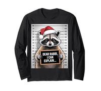 Dear Rabbi I Can Explain Funny Christmas Hannuka Raccoon Long Sleeve T-Shirt