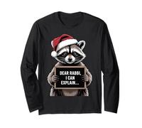 Dear Rabbi I Can Explain Funny Christmas Hannuka Raccoon Long Sleeve T-Shirt
