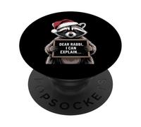 Dear Rabbi I Can Explain Funny Christmas Hannuka Raccoon PopSockets Adhesive PopGrip