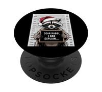 Dear Rabbi I Can Explain Funny Christmas Hannuka Raccoon PopSockets Adhesive PopGrip