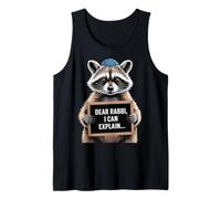 Dear Rabbi I Can Explain Funny Christmas Hannuka Raccoon Tank Top