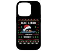Dear Santa Airboat Christmas Boating Ugly Xmas Sweater Case for iPhone 14 Pro