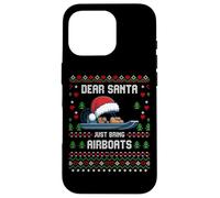 Dear Santa Airboat Christmas Boating Ugly Xmas Sweater Case for iPhone 16 Pro