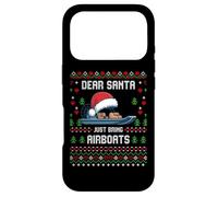 Dear Santa Airboat Christmas Boating Ugly Xmas Sweater Case for iPhone 17 Pro