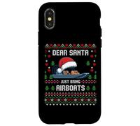 Dear Santa Airboat Christmas Boating Ugly Xmas Sweater Case for iPhone X/XS