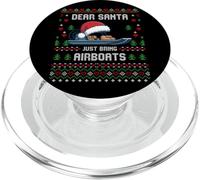 Dear Santa Airboat Christmas Boating Ugly Xmas Sweater PopSockets PopGrip for MagSafe