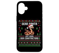 Dear Santa Boa Constrictor Christmas Ugly Xmas Sweater Case for iPhone 16 Plus