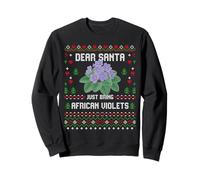 Dear Santa Christmas African Violet Plant Ugly Xmas Sweater Sweatshirt