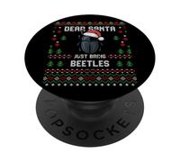 Dear Santa Christmas Beetle Bug Insect Ugly Xmas Sweater PopSockets Adhesive PopGrip