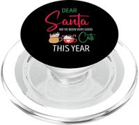 Dear Santa Cute Christmas Cats In Mugs Holiday Scene PopSockets PopGrip for MagSafe