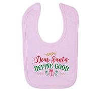 Dear Santa Define Good [BCX] Cotton Baby bib - Pastel Pink