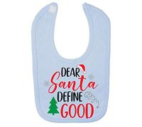 Dear Santa Define Good Style one Cotton Baby bib - Pastel Blue
