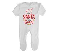 Dear Santa Define Good Style Two Baby Romper Jumpsuit with feet, 0-3 Months, White