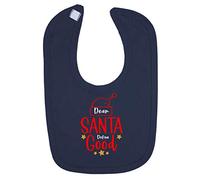 Dear Santa Define Good Style Two Cotton Baby bib - Navy