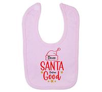 Dear Santa Define Good Style Two Cotton Baby bib - Pastel Pink