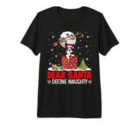 Dear Santa Define Xmas Naughty Border Collie At Chimney Premium T-Shirt