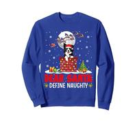 Dear Santa Define Xmas Naughty Border Collie At Chimney Sweatshirt, Adult Unisex, Royal Blue, X-Large