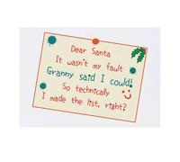 'Dear Santa, Granny Said I Could' Temporary Tattoo - Water Resistant, Skin-Safe, Non-Toxic Transfer (TO00080355)