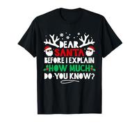 Dear Santa How Much Do-You Know Christmas Boys Girls Kids T-Shirt