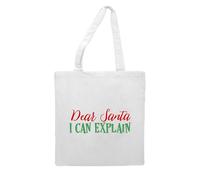 Dear Santa I can explain [BCX] tote style shopping bag - white
